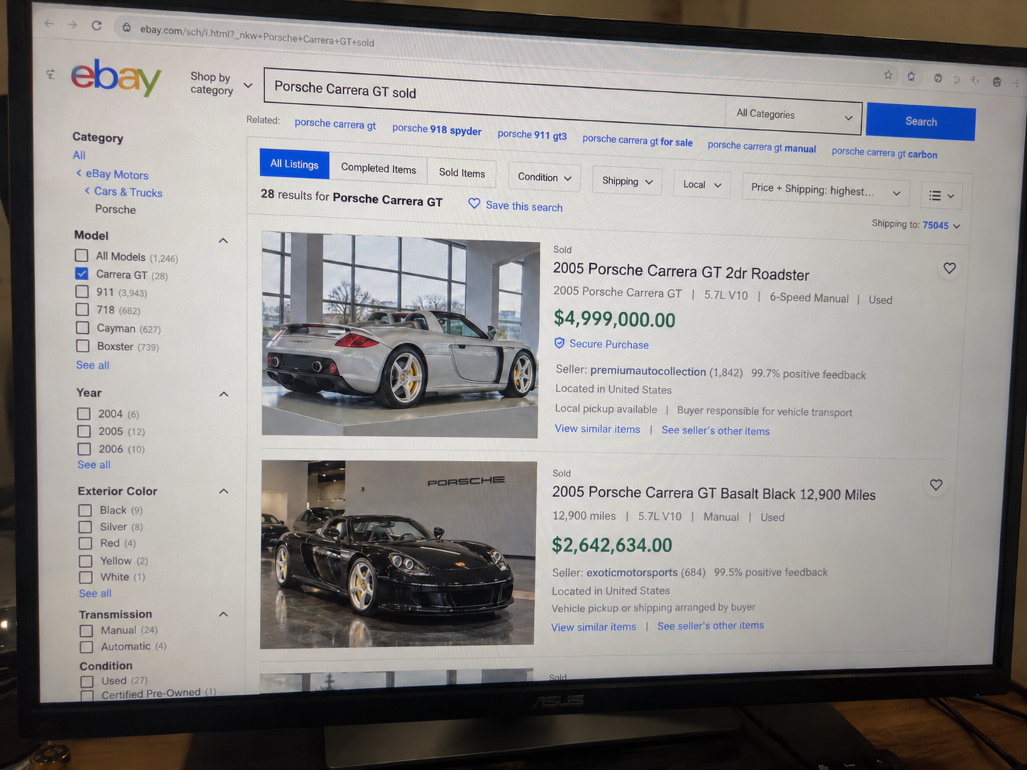 A Porsche Carrera GT Just Sold on eBay for Nearly $5 Million